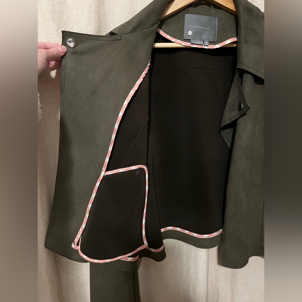 Anthropologie Sueded Moto Jacket L - Picture 9 of 12